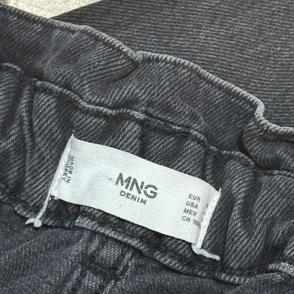 MNG Mango Black Paperbag Waist Tapered Jeans – Size 4 / EUR 36 - Picture 3 of 4